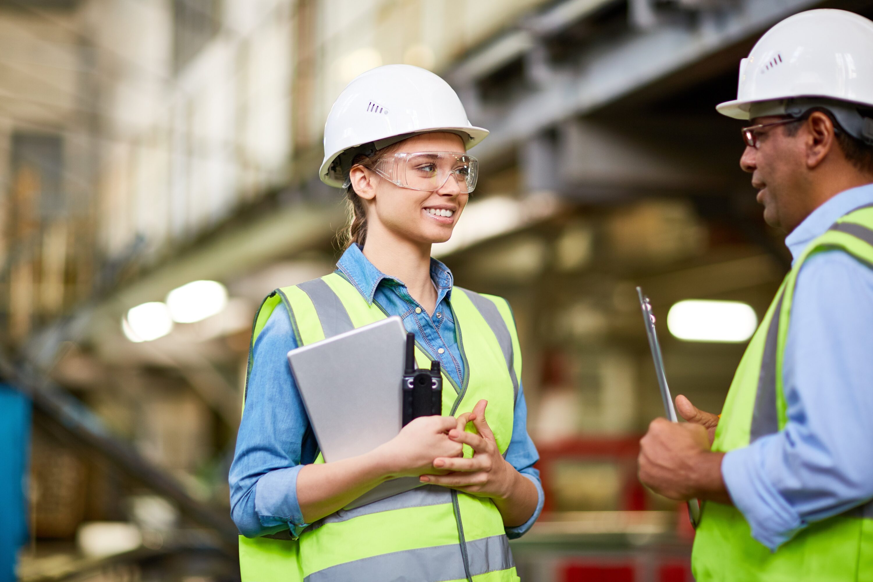 Woman in hard hat